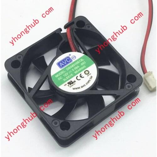 AVC DS04010S12L DC 12V 0.08A 2-Wire 40x40x10mm Server Cooling Fan