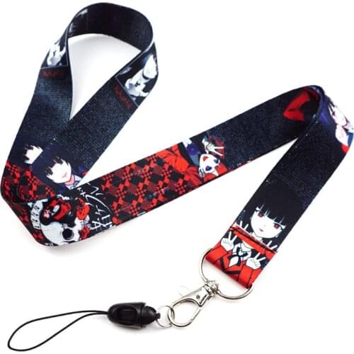 Anime Kakegurui Jabami Yumeko Key Lanyard ID Badge Holder Phone Neck Strap with Keychain Charms Accessories
