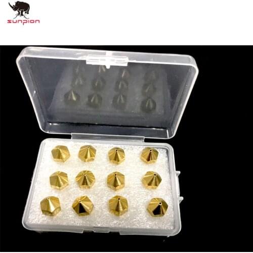 3D Printer Parts 12pcs CR-10S Pro Brass Nozzle For CR10 Hotend Extruder 1.75MM Filament M6 Thread For Creality CR10/CR-10S PRO