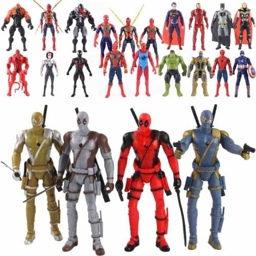6-8-10-24cm Marvel Avengers Super Heros Sipersman Ironman Deadpool Venom Hulk Captain America Movable Action Figure Toys Gifts