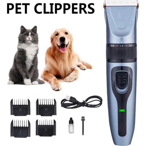 Electrical Dog Cat Hair Trimmer USB Charging Pet Hair Clipper Rechargeable Low-noise Hair Remover Grooming Hair Cutter Machine