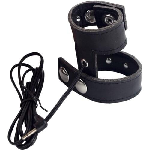 Conductive Cock Ring DIY Adjustable Bipolar Electric Shock Sex Toy Accessories Electro Penis Strap