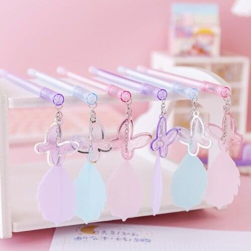 Feather Gel Pen Korean Stationery Gel Pens Kawaii Cute Pens Office Accessories Novelty office Cool Pen Kawaii School Supplies