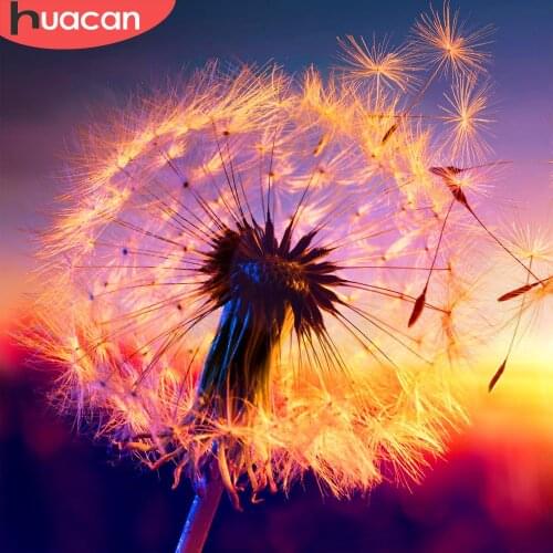 HUACAN DIY 5D Diamond Painting Dandelion Home Decoration Full Square Drill Embroidery Picture Handcraft Art Kits