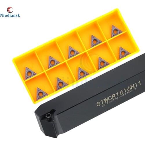 10pcs TCMT1102 Carbide Inserts +1pc STWCR1212H11 STWCR1616H11 External Tool Holder STWCR2020K11 STWCR2525M11 CNC Lathe Tools Set