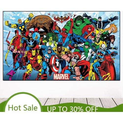 Marvel Comics Retro Wall Poster Canvas Painting Avengers Anime Poster Superhero Wall Art Picture Living Room Home Decoration