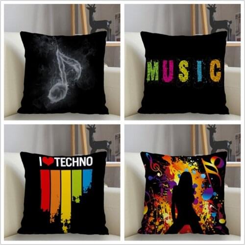 Musife Custom Music Pillowcase Home Decoration 45*45cm Zipper Square Pillowcase Throw Pillow Cover Drop Shipping