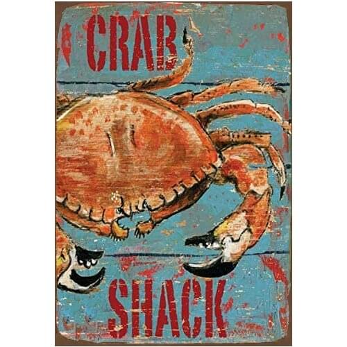 The Crab Shack Vintage Style Metal Advertising Wall Plaque Sign Tin Sign Metal Decor Metal Sign Poster