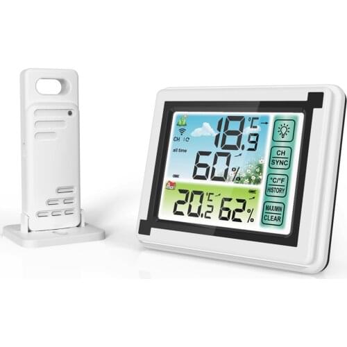 Weather Station Indoor Outdoor Wireless Digital Thermohygrometer Temperature meter Humidity Monitor Weather Clock Hygrometer