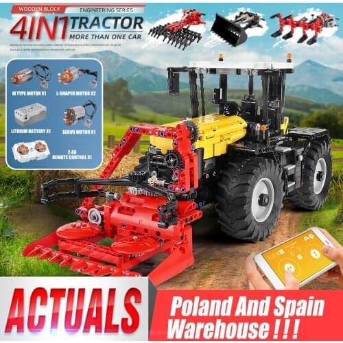 Mould King 17019 high-tech Car MOC-25371 APP RC Tractor Fastrac 4000er Set Building Blocks high-tech Parts Toys Christmas Gifts