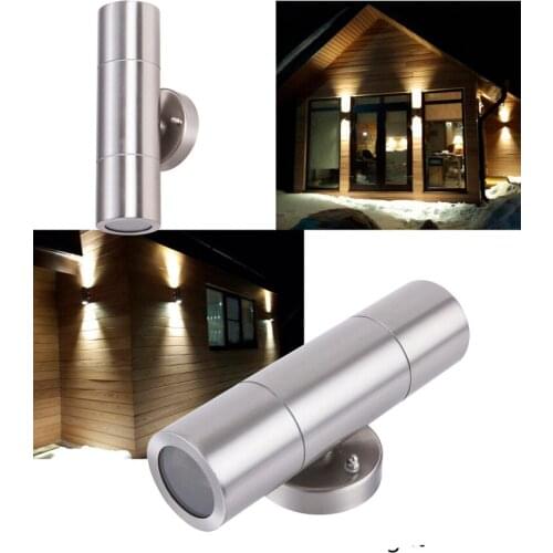 CHJJLL waterproof silver up down wall lamp IP65 wall light led outdoor building