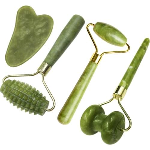 Natural Jade Massage Roller Guasha Board SPA Scraper Stone Facial Anti-Wrinkle Treatment Body Facial Massager Health Care Tools