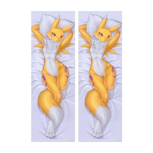 2021 HOT Renamon Digimon Dakimakura Sexy Body Hug PillCosplay Body Pillowcase Sexy 18R Hug Pillow Cover Case Home Decor 50X150CM