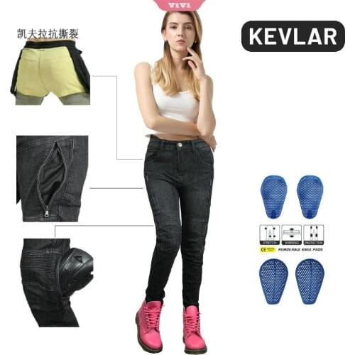 New Motorcycle Pants Womens Cross-country Outdoor Riding Jeans With Softer Tear-resistant Protective Equipment And Mesh