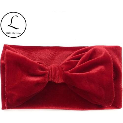 GZHilovingL 0 - 5 month Newborn baby Boys girls Velvet headbands Bow hair band children kid Cotton Head Wrap Hair Accessories