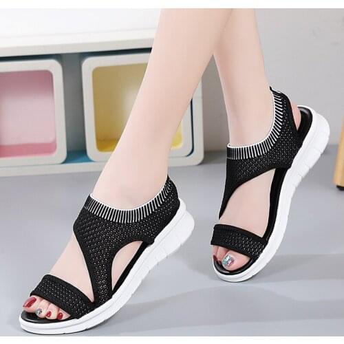 Women Sandals 2021 New Female Shoes Woman Wedge Comfortable Sprots Sandals Ladies Slip-on Flat Sandals Women Sandalias
