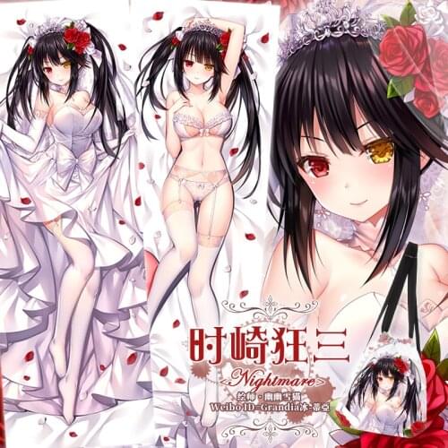 Anime DATE A LIVE Tokisaki Kurumi Wedding Dress Dakimakura Hugging Body Pillow Case Otaku Throw Pillow Cushion Pillow Cover