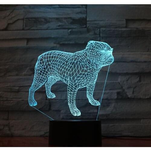 Pet Dog 3D Picture Lamp LED Nightlight Kids Smart Phone Control Visual Light Effect Room Lighting Light Birthday Party Decorati