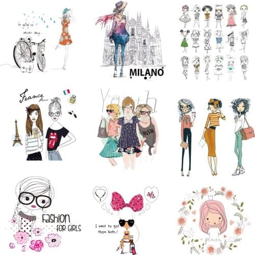 Iron-on Transfers for Clothing Patches on Clothes Stickers Diy Fashion Girls Patch Flex Fusible Transfer Vinyl Adhesive Stripe C