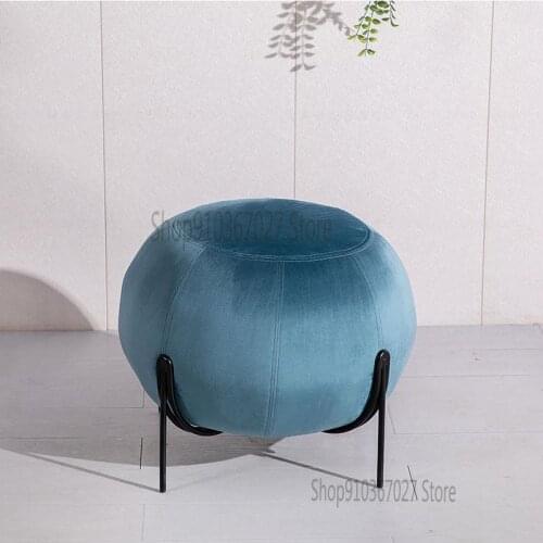 Nordic Fabric Stool Creative Net Red Light Luxury Velvet Sofa Stool Low Stool Dressing Stool Simple Shoe Replacement Stool