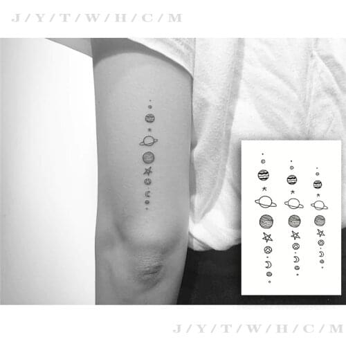 Waterproof Temporary Fake Tattoo Planet Stickers Womens Tatto Arm Flash Body Art Tattoos And Body Painting One-time Tattoos Men