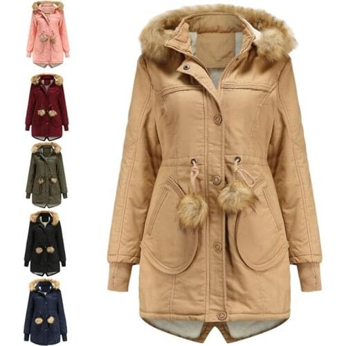 Womens Hooded Coats Overcoats Outdoor Warm Zipped Long Parkas Hoody Thick Jackets with Pockets Windproof Snowboarding