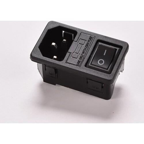 1PC New With 10A Fuse! Red Rocker Switch Fused Inlet Power Socket Fuse Switch Connector Plug Connector