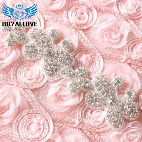 10 yards Wholesale Rhinestone butterfly hair ornament trimmings belt iron on handmade applique patch Bridal Sash Belt Trim