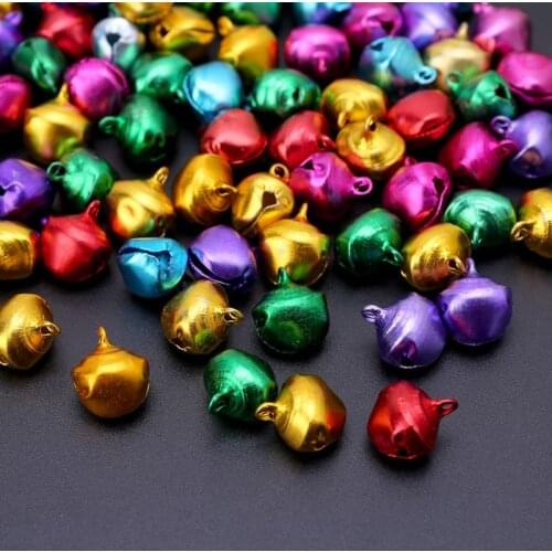 100pcs Aluminum Mini Jingle Bells Loose Beads Charms Pendants for Festival Party Christmas Tree Decor DIY Craft Accessories