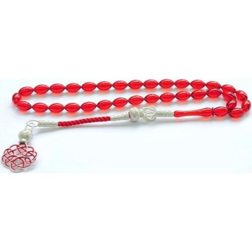 1000 Sterling Silver Kazaz Tassel Rosary Amber with Cutting Natural Stone Beads Middle East Prayer Islamic Muslim Tasbih