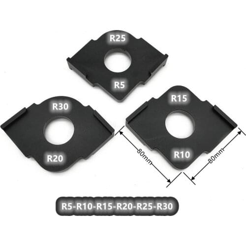 3Pcs Wood Panel Radius R Plate Quick-Jig Router Table Bit Corner Jig Trimming Machine Round Corner Template Kit