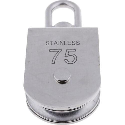 75mm 304 Stainless Steel Single Wheel Swivel Lifting Rope Pulley Block