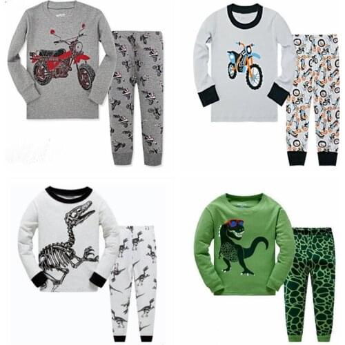 Brand New Boys Pajamas Kids Motorbike Pyjamas Dinosaur Sleepwear Girls Pijamas Animal Homewear Nightwear