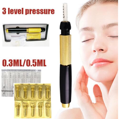 Atomizer 3 level pressure Hyaluron Pen Filler Anti Wrinkle Injection Gun Hyaluronic Acid Pen Lip Lifting Lip Ampoule Head Syring
