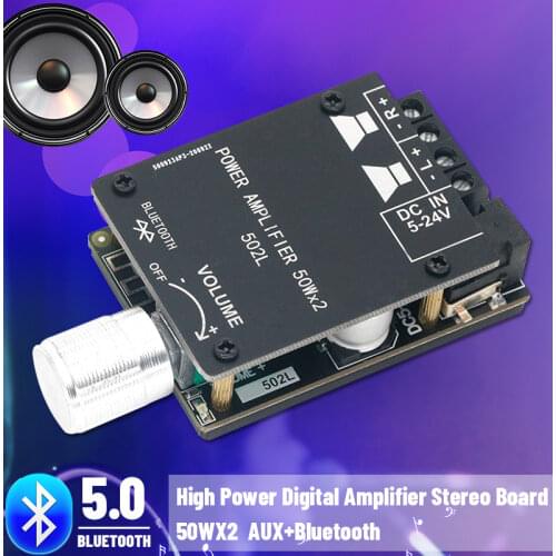 Audio Speakers DIY Bluetooth 5.0 High Power Digital Amplifier Stereo Board 50W+50W AMP Amplificador Audio Home music