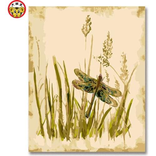 Butterfly flower digital painting diy by numbers drawing hand painted picture Wall Decor pictures pictures by numbers to draw