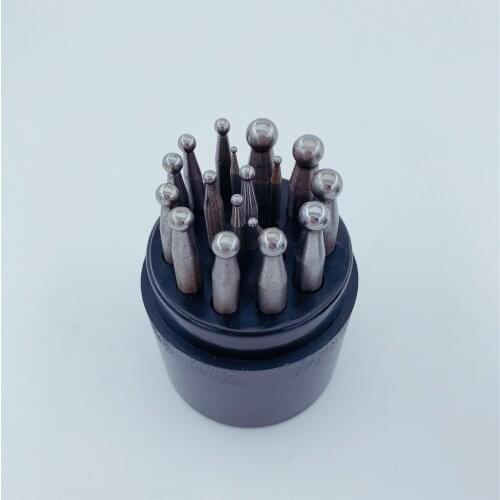 Free Shipping Jewelry Making Tools Dapping Block Set 17 pcs Jewelers Dapping Punches ghtool