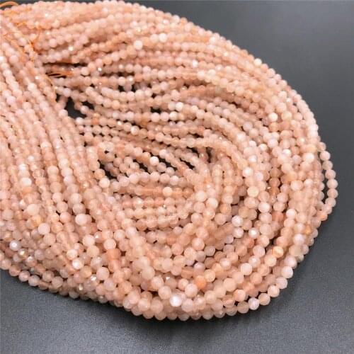 Natural Gold Sunstone Beads 2 mm 3 mm Micro Faceted Beads 15.5" Tiny Golden Beads DIY Making Jewelry Women Bracelet Necklace
