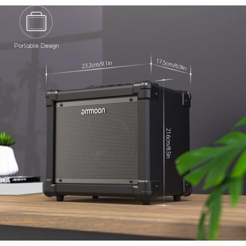 Ammoon GA-10 10W Portable Electric Guitar Amplifier Amp BT Speaker Supports Clean/Distortion Modes AUX IN Gain Guitar Amplifier