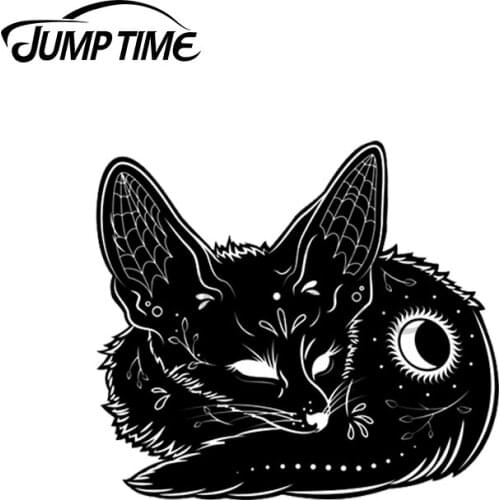 JumpTime 13 x 4.3cm For Fennec Black Waterproof Car Sticker Graffiti Decal Occlusion Scratch Vinyl Material Decor