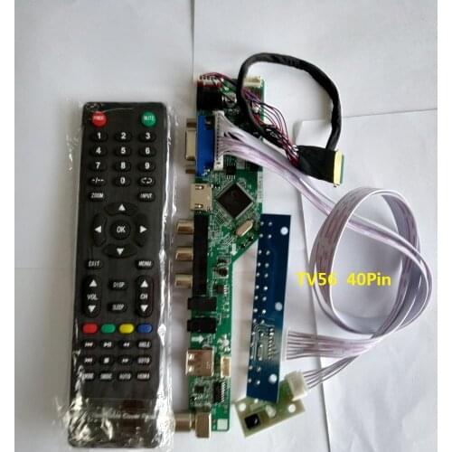 Kit for LP140WH4(TL)(P2) 1366X768 LCD LED Controller board driver Screen panel TV AV 40pin LVDS remote VGA USB 14"
