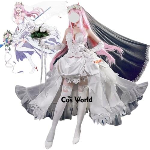 DARLING in the FRANXX ZERO TWO 002 Wedding Dress Outfits Anime Cosplay Costumes