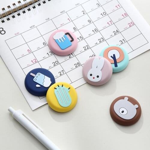 Creative PVC Soft Magnet Fridge Sticker onvenient And Desirable Cartoon Cute Round Stereo Animal Silicone Strong Magnet
