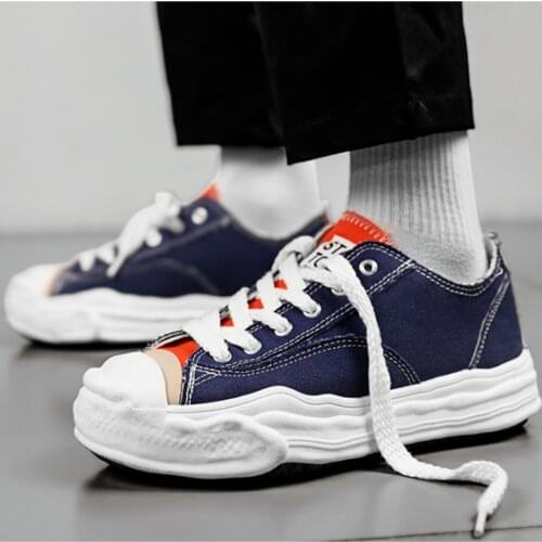 New Summer Autumn Fashion Ugly Cute Sneakers Casual Retro Japanese Thick-soled Canvas Shoes Comfortable Student White Shoes Men