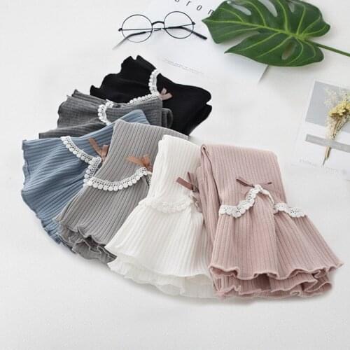 Girls Leggings Autumn and Winter Bow Baby Girl Cotton Pants Pink Korean Style Children Warm Pants Lovely Flared Legs