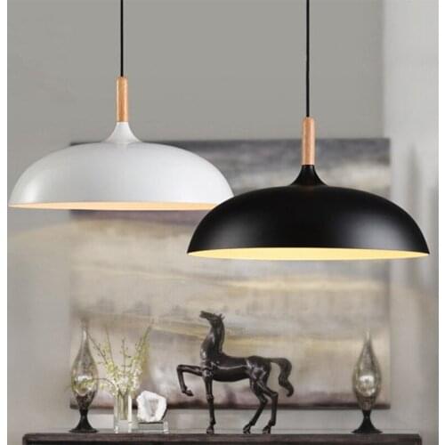 Minimalist Modern Pendant Lamps E27 Wood & Aluminum Lampshade Hanging & Pendant Lights 110V 220v for Art Fashion Decor Luminaire