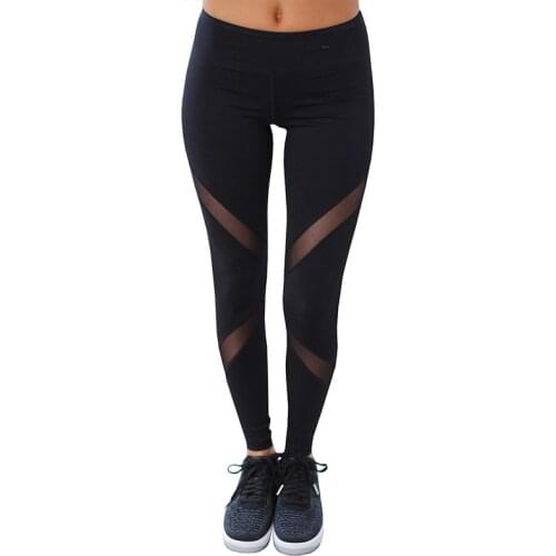 Fashion Women Leggings High Waist Patchwork Mesh Female Clothes Workout Push up Fitness Leggins Mujer