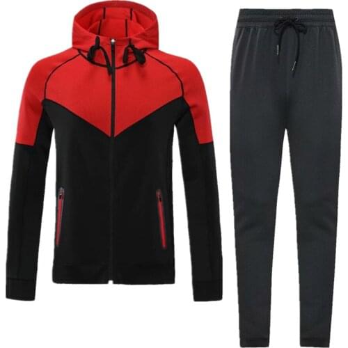 Youth Adult Tracksuits Hooded Zipper Running Jackets Pants Basketball Training Suit Outdoor Jogging Football Sweater Trousers