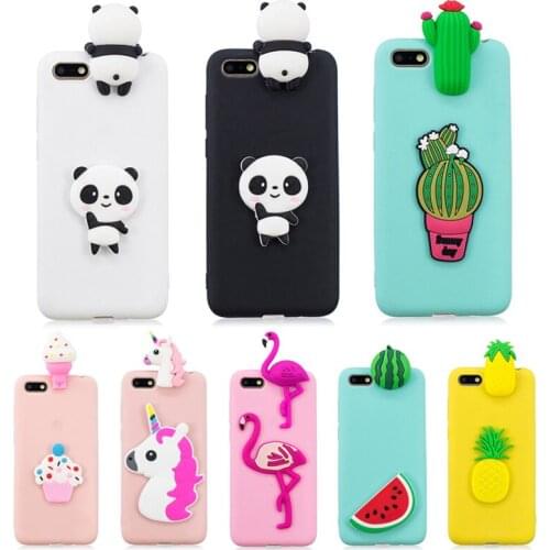 Cute 3D Ice-cream Doll Unicorn Panda Cactus Fruit Soft Silicone TPU Case For Huawei Y5 2018/ Y5 Prime 2018/ Honor 7S Cover Coque