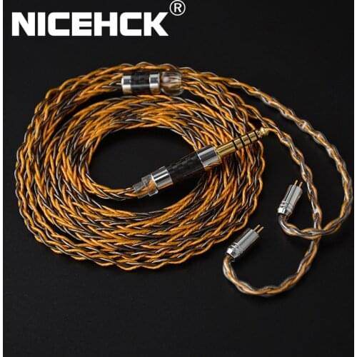 NiceHCK 8 Core Silver Plated and Copper Mixed Earphone Upgrade Cable 3.5/2.5/4.4mm MMCX/NX7 Pro/QDC/0.78mm 2Pin For DB3 ST-10s